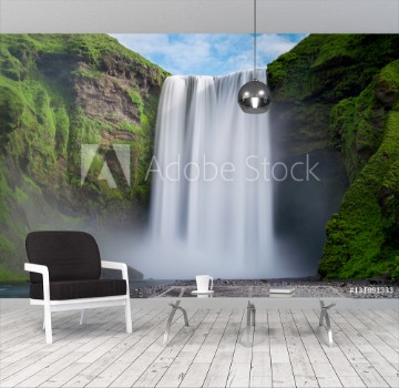 Picture of Skogafoss waterfall long exposure 